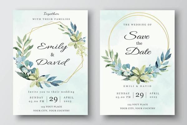 Greenery Wedding Invitation Templates