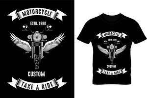 Vintage Motorcycle T shirt Graphic. Motorcycle illustration for t shirts print or retro poster. vector