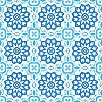 Floral Ceramic Tile Seamless Pattern vector