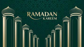 vector illustration of mosque and ramadan kareem greeting desktop frame. Ramadan greeting document. ramadan greeting label.