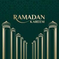 vector illustration of mosque and ramadan kareem greeting post frame. Ramadan greeting document. ramadan greeting label.