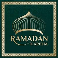 ilustración vectorial de la mezquita y el marco de publicación de saludo de ramadan kareem. documento de saludo de ramadán. etiqueta de saludo de Ramadán. vector