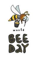 plantilla de diseño vectorial del día mundial de la abeja. vector