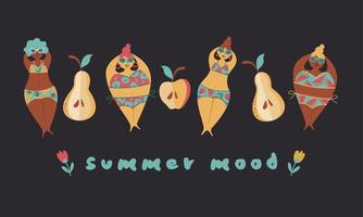 I love summer. Vector templates with fun summer illustration. Design element for summer concept and other use.