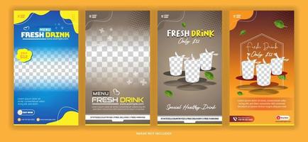 Story Post Bundle fresh drink for Social Media Promotion With Fulcolor Template