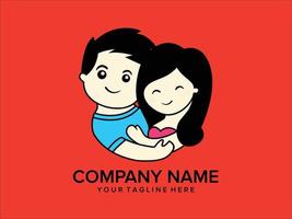 logo of husband and wife intimacy a sign of affection vector