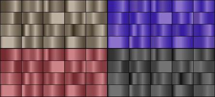 Vector set of colorful metal gradients.