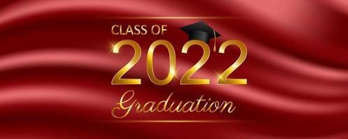 Class of 2022 graduation text design for cards, invitations or banner vector