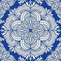 patrón transparente ornamental blanco y azul. elementos de adorno vintage motivos indios turcos étnicos para telas y textiles, papel tapiz, embalaje y decoración.