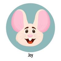 Mouse character with a joyful face. Facial expression. Mouse character feelings. vector