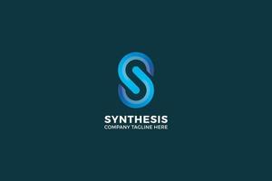 Letter S creative blue color 3d technological business logo vector