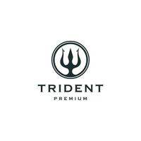 Ancient trident logo icon design template flat vector