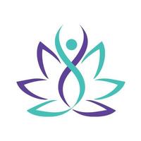 logotipo de bienestar humano de loto vector
