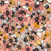 patrón floral transparente para decoración textil, flores multicolores, patrón floral estilo libertad vector
