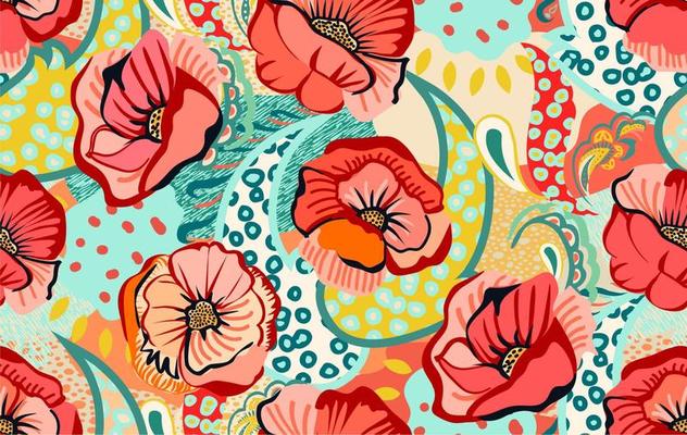 creative floral pattern in hand drawn style for fashion and decoration