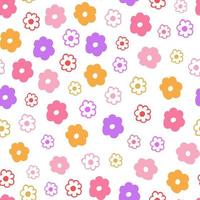 Seamless pattern of simple spring flowers vector