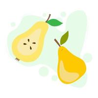 Illustration of a pear. Cute fruit in flat style vector