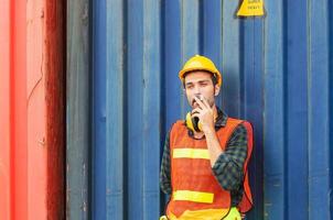 Worker with a cigarette smoke break, Labour takes a cigarette break photo