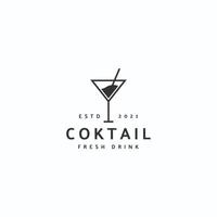 Cocktail fresh drink logo icon sign symbol design vector