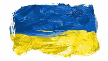 drapeau ukrainien. animation grunge - coup de pinceau. main abstraite - élément peint. boucle transparente et arrière-plan transparent. 4k