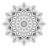 Mandala pattern art background Black and White vector