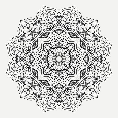 Mandala pattern art background Black and White