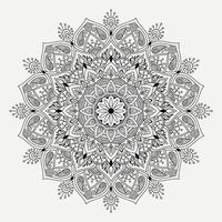 mandala patrón arte fondo blanco y negro vector