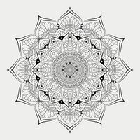 Mandala pattern art background Black and White vector