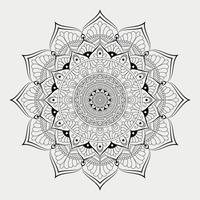 mandala patrón arte fondo blanco y negro vector