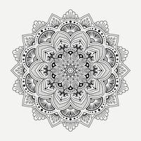 Mandala pattern art background Black and White vector