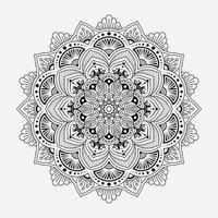 Mandala pattern art background Black and White vector