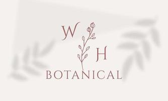 logotipo dibujado a mano con elementos florales botánicos con flores silvestres y hojas. logo para spa y salón de belleza, boutique, tienda orgánica, boda, diseñador floral, interior, fotografía, cosmética.