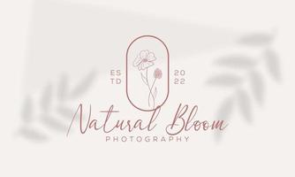 Botanical Floral element Hand Drawn Logo with Wild Flower and Leaves. Logo for spa and beauty salon, boutique, organic shop, wedding, floral designer, interior, photography, cosmetic. vector