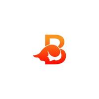 Letter B with woman face logo icon design vector