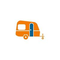 vector de diseño de logotipo de icono móvil de caravana simple