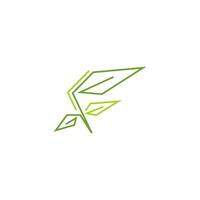 Green leaf, natural leaf icon logo design template vector