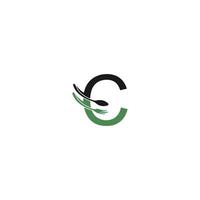 letra c con vector de diseño de icono de logotipo de tenedor y cuchara