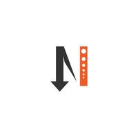 Letter N logo with arrow icon design vector