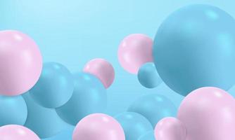 3d ball abstract background pink blue color vector