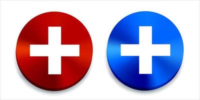 Set of red cross icon vector