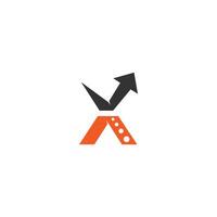 Letter X logo with arrow icon design vector