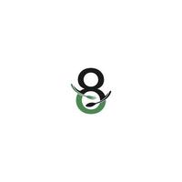 Number 8 with fork and spoon logo icon design vector