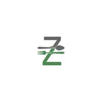 Letter Z with fork and spoon logo icon design vector