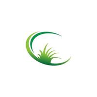 plantilla de vector de diseño de logotipo de icono de hierba natural