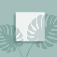 Square Flyer Mockup With Monstera Leaf Shadow Overlay vector