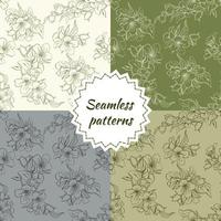 Seamless pattern with decorative jasmine flowers. vector