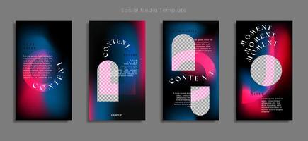 Social media stories template with gradient abstract style for content sharing, etc vector