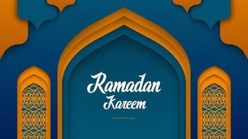 fondo de celebración de ramadán con diseño de estilo de papel, para tarjetas de felicitación, pancartas, composiciones, redes sociales, etc. vector