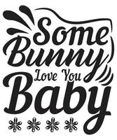 Bunny Easter T-shirt Design vector