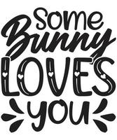 Bunny Easter T-shirt Design vector